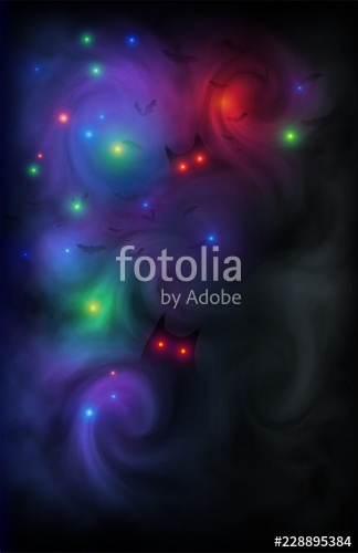 324x500 Colorful Lights In Fog Vector Mystic Background With Scary