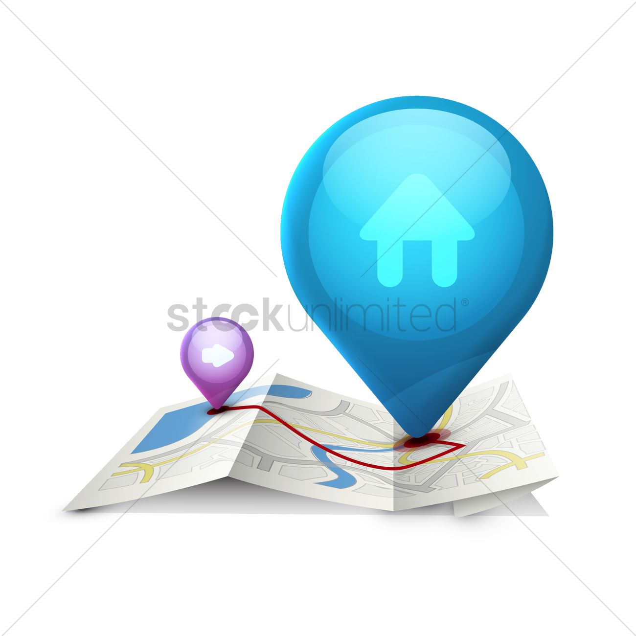 1300x1300 Home Navigation Pin With Folded Map Vector Image