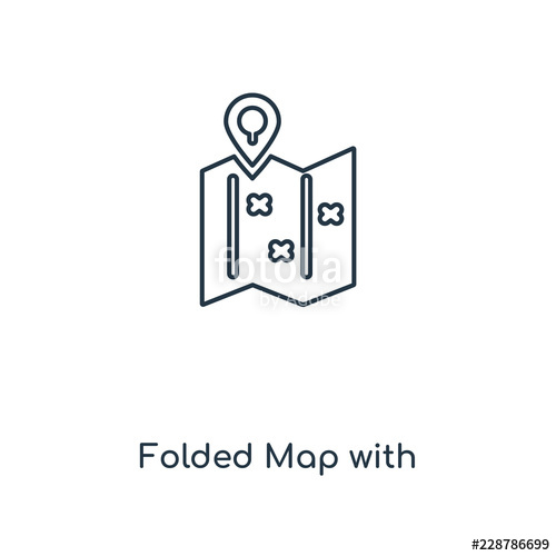 500x500 Folded Map With Placeholder Icon Vector Stock Image And Royalty