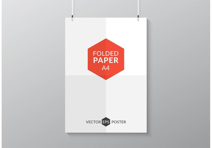 700x490 Free Folded Paper Poster Vector
