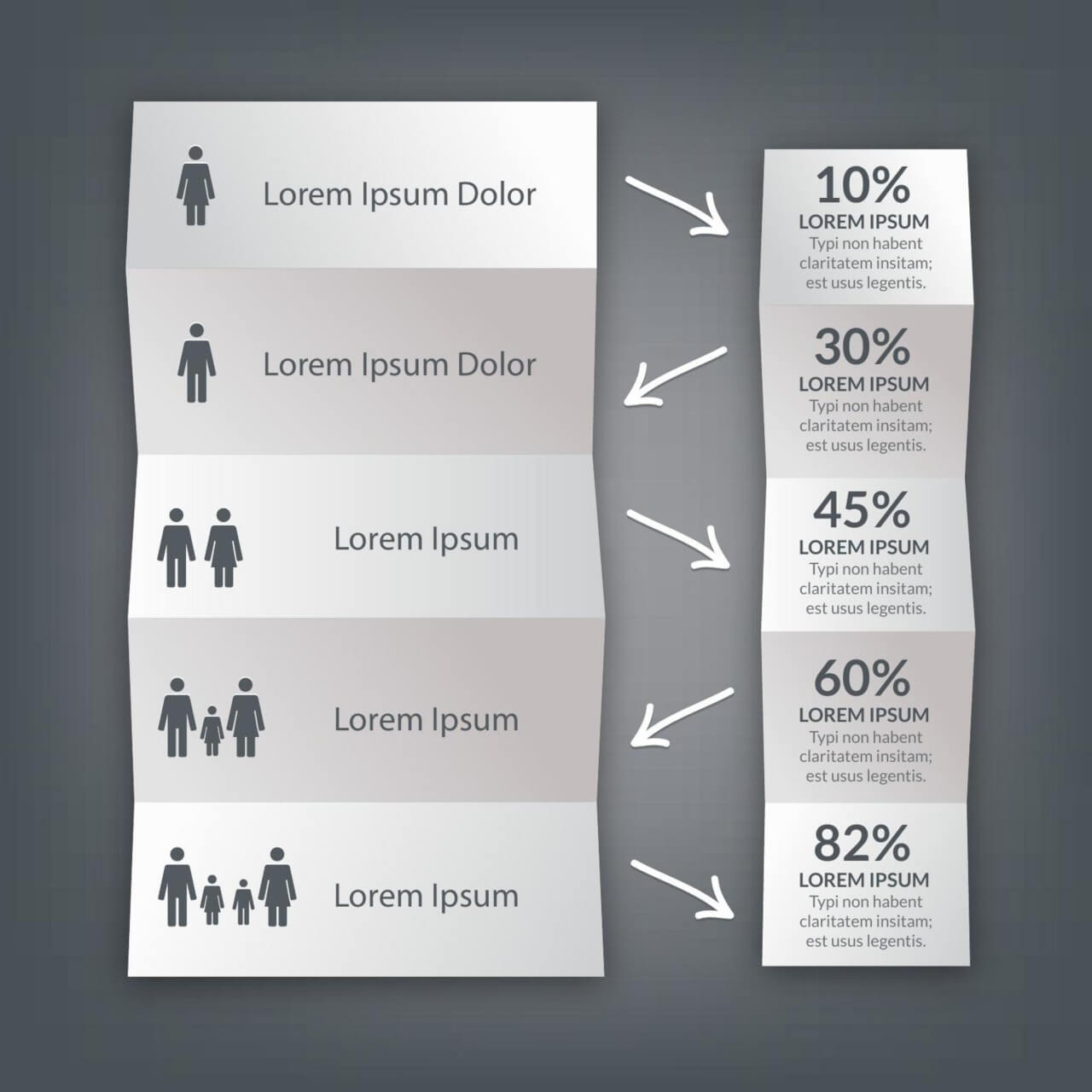 1280x1280 Free Vector Infographic Folded Paper Design