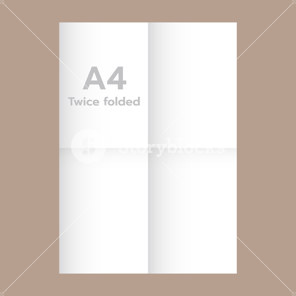 1000x1000 Twice Folded Paper Mockup Realistic Illustration Of Twice