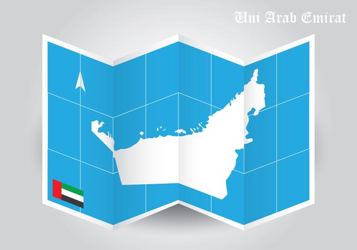700x490 Uae Map Folded Paper Vector Stock Images