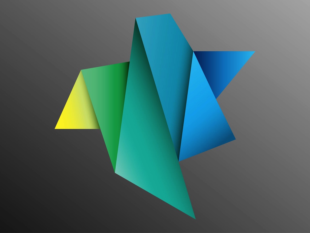 1024x768 Colorful Folded Paper Vector Art Graphics