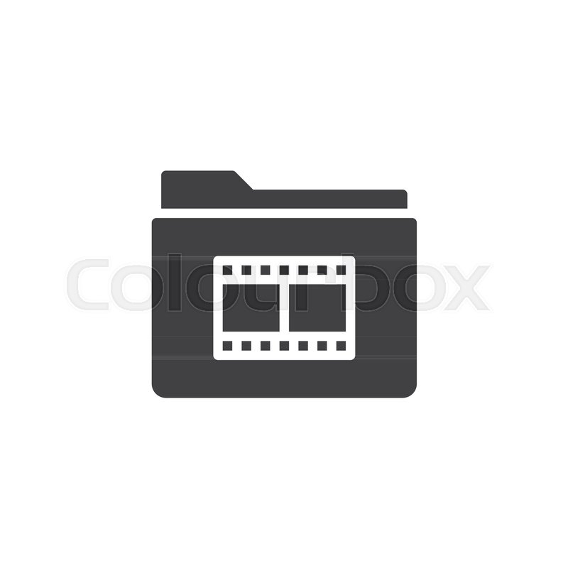 800x800 Film Reel Folder Icon Vector, Filled Stock Vector Colourbox