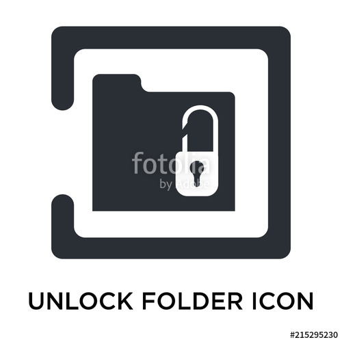 500x500 Unlock Folder Icon Isolated On White Background Simple