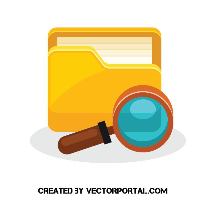 660x660 Folder And A Magnifier Vector Clip Art Icons Free Vectors Free