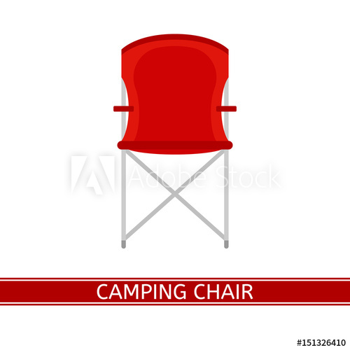 500x500 Camping Portable Chair Vector Picnic Folding Chair Icon In Flat