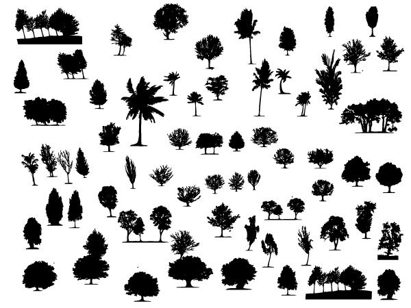 600x450 Large Collection Of Free Trees And Foliage Vector Shapes Graphic