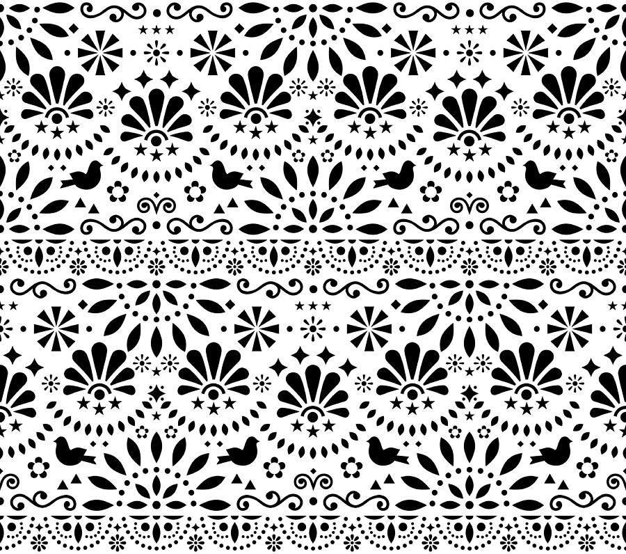 900x796 Mexican Traditional Folk Art Vector Seamless Geometric Pattern