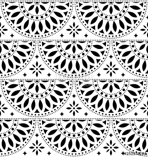 473x500 Mexican Folk Art Vector Seamless Geometric Pattern With Flowers