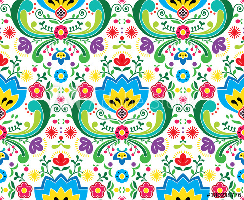 500x410 Norwegian Folk Art Vector Seamless Pattern