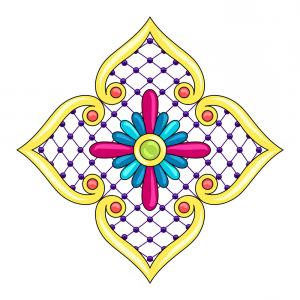 300x300 Photostock Vector Mexican Folk Art Vector Pattern Colorful Design