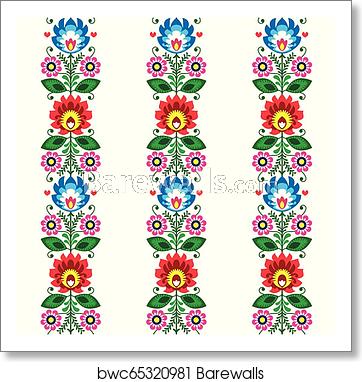 362x382 Floral Seamless Folk Art Vector Pattern