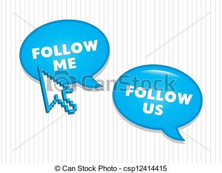 450x352 Follow Icons Follow Us And Follow Me Icons Vector Illustration