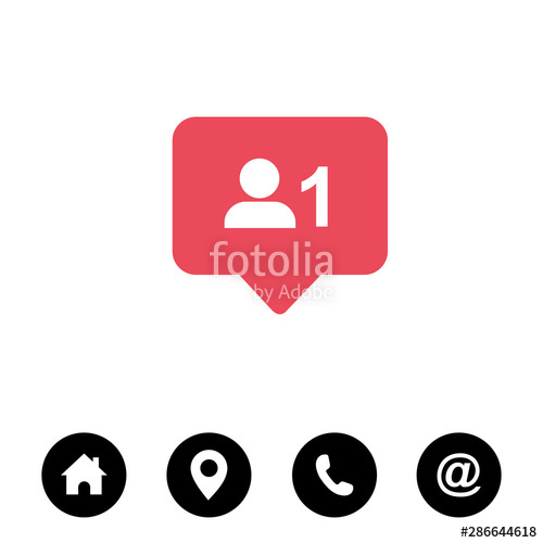 500x500 Notification Icon, Follow Icon Vector Stock Image And Royalty