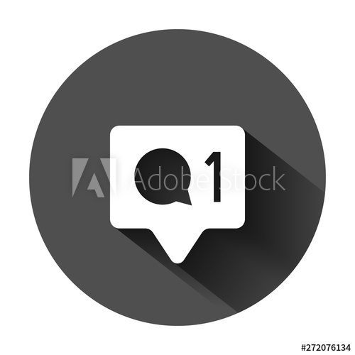 500x500 Social Media Notification Sign Icon In Flat Style Like, Comment