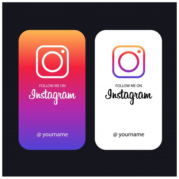 626x626 Follow Me On Instagram Creative Cards Vector Premium Download