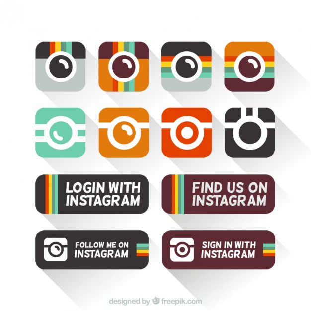626x626 Instagram Icons In Flat Design Vector Free Download