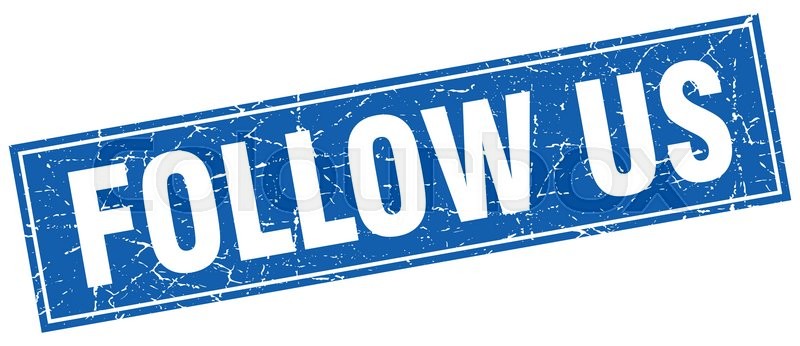 800x346 Follow Us Blue Square Grunge Stamp On Stock Vector Colourbox