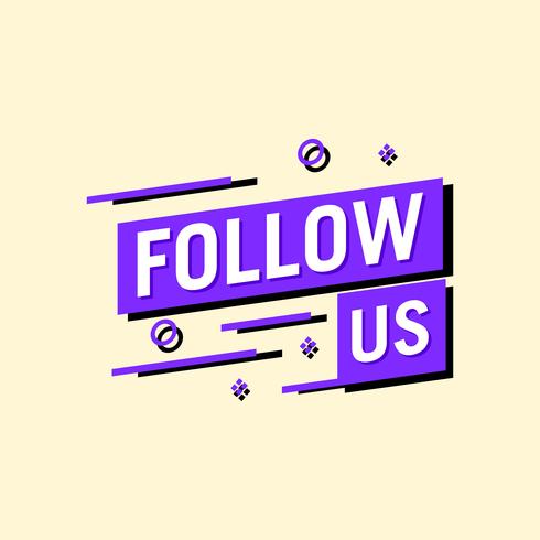 490x490 Follow Us Text Modern Design Template Purple And White Colors