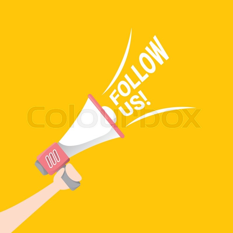 800x800 Follow Us Vector Orange Banner Follow Stock Vector Colourbox