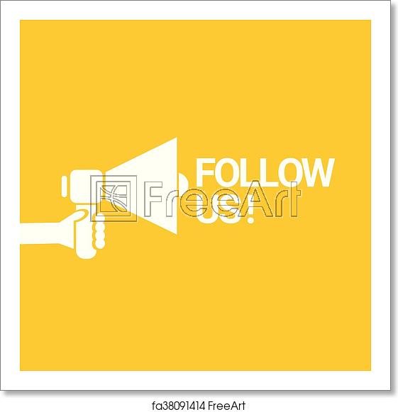 561x581 Free Art Print Of Follow Us Vector Banner Follow Us Concept