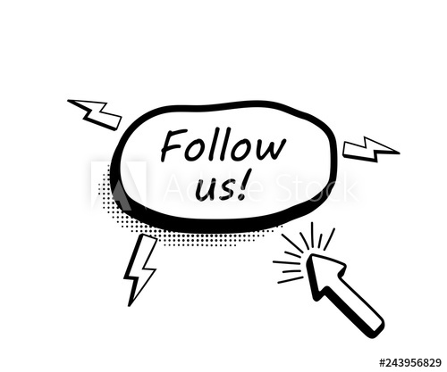 500x417 Hand Drawn Speech Bubble Abstract Follow Us Botton, For Social