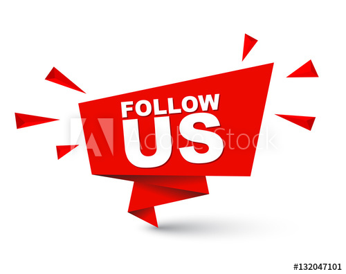 500x396 Red Easy Vector Illustration Isolated Paper Bubble Banner Follow