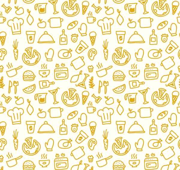 600x567 Hand Drawn Cartoon Food Seamless Background Vector Graphics My