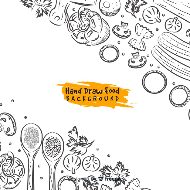 626x626 Hand Drawn Food Background Vector Free Download