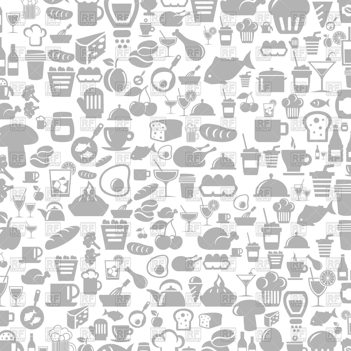1200x1200 Background With Meal Icons Vector Image Of Food And Beverages
