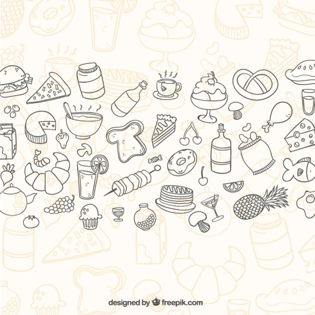 626x626 Sketchy Food Background Vector Free Download