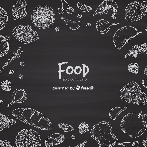 626x626 Blackboard Food Background Free Vector