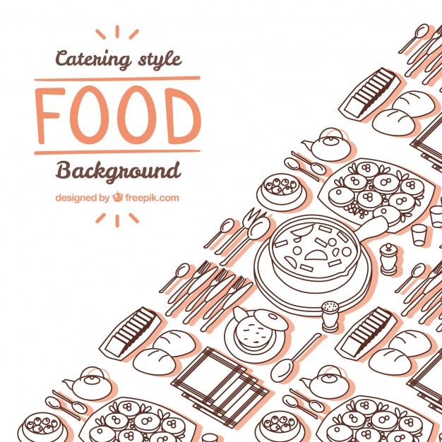 626x626 Delicious Food Background With Hand Drawn Style Free Vector Idei