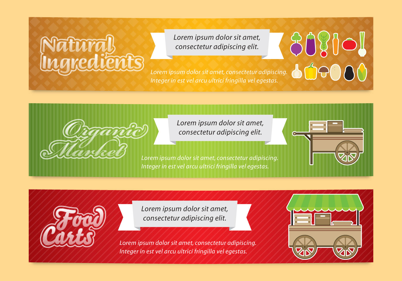1400x980 Food Banner Free Vector Art
