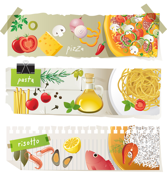 544x600 Food Banner Vector Set Free Download