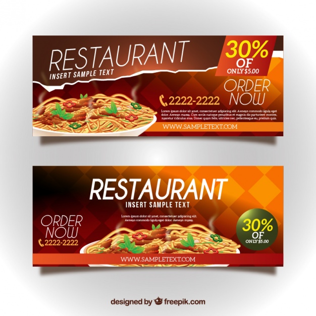626x626 Restaurant Discount Banners Vector Free Download
