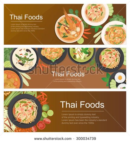 430x470 Vector Illustration Design Of Asian Food,thai Food Banner, Top