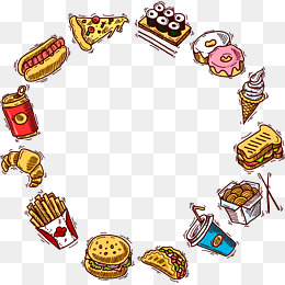 260x260 Hand Painted Food Vector Border, Food Cl