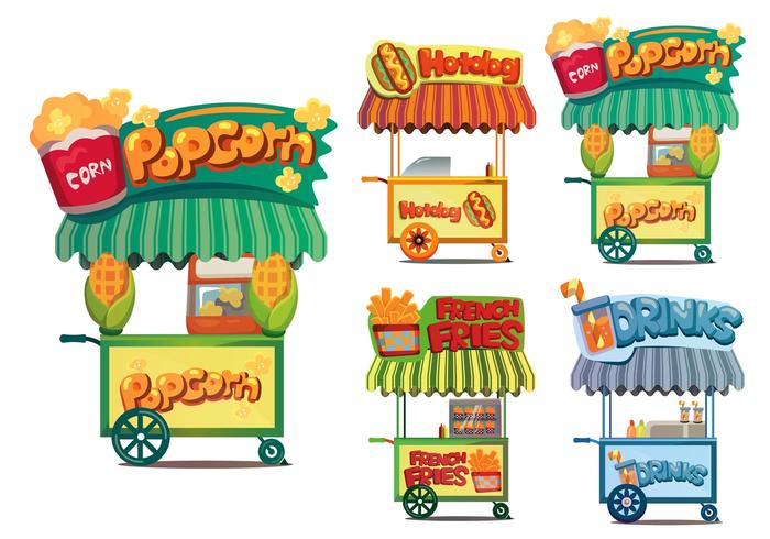 700x490 Food Cart Vectors