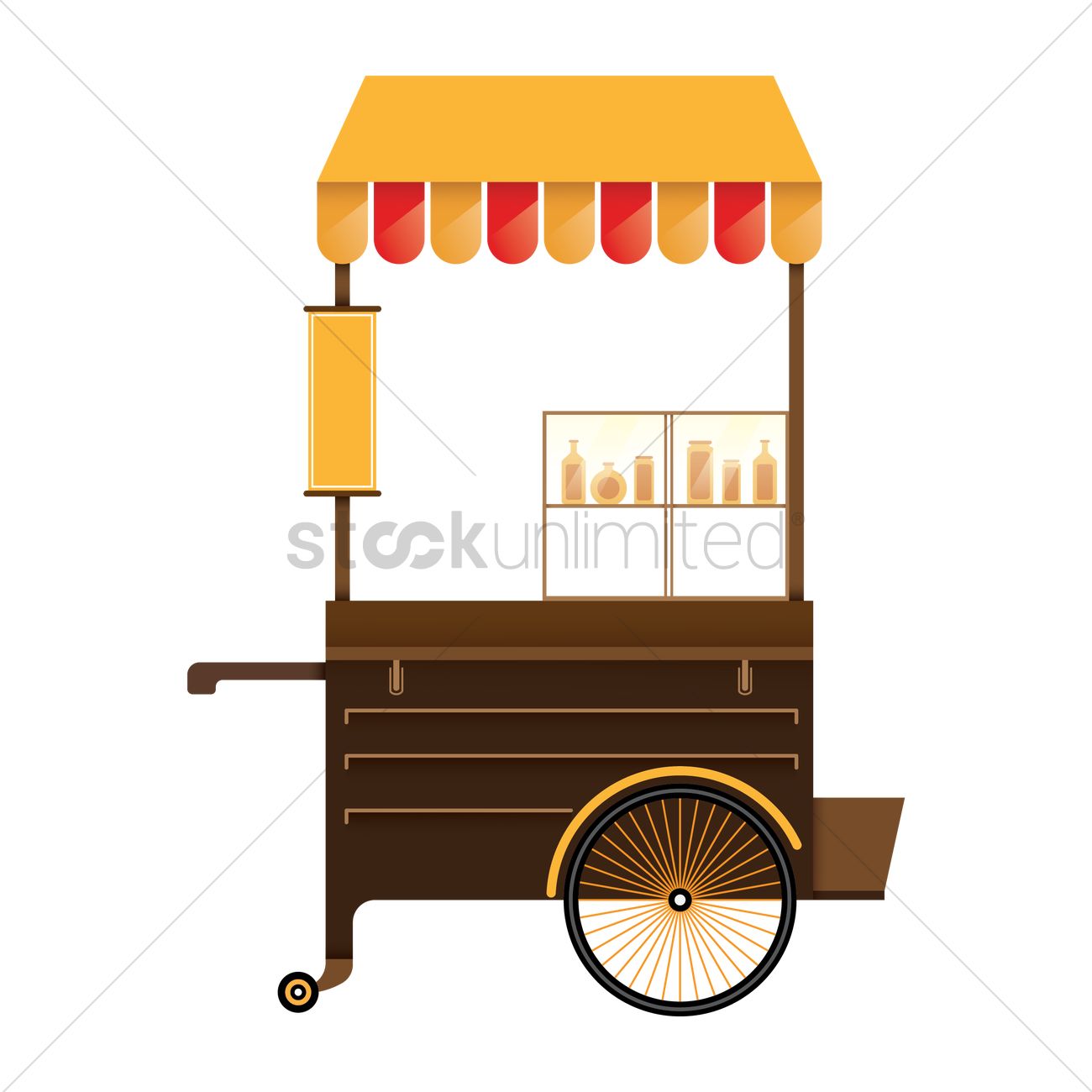 1300x1300 Food Cart Vector Image