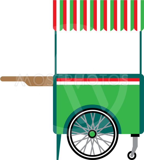 562x621 Food Cart Vector Illustrati