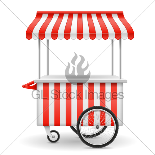 500x500 Street Food Cart Vector Illustration Gl Stock Images