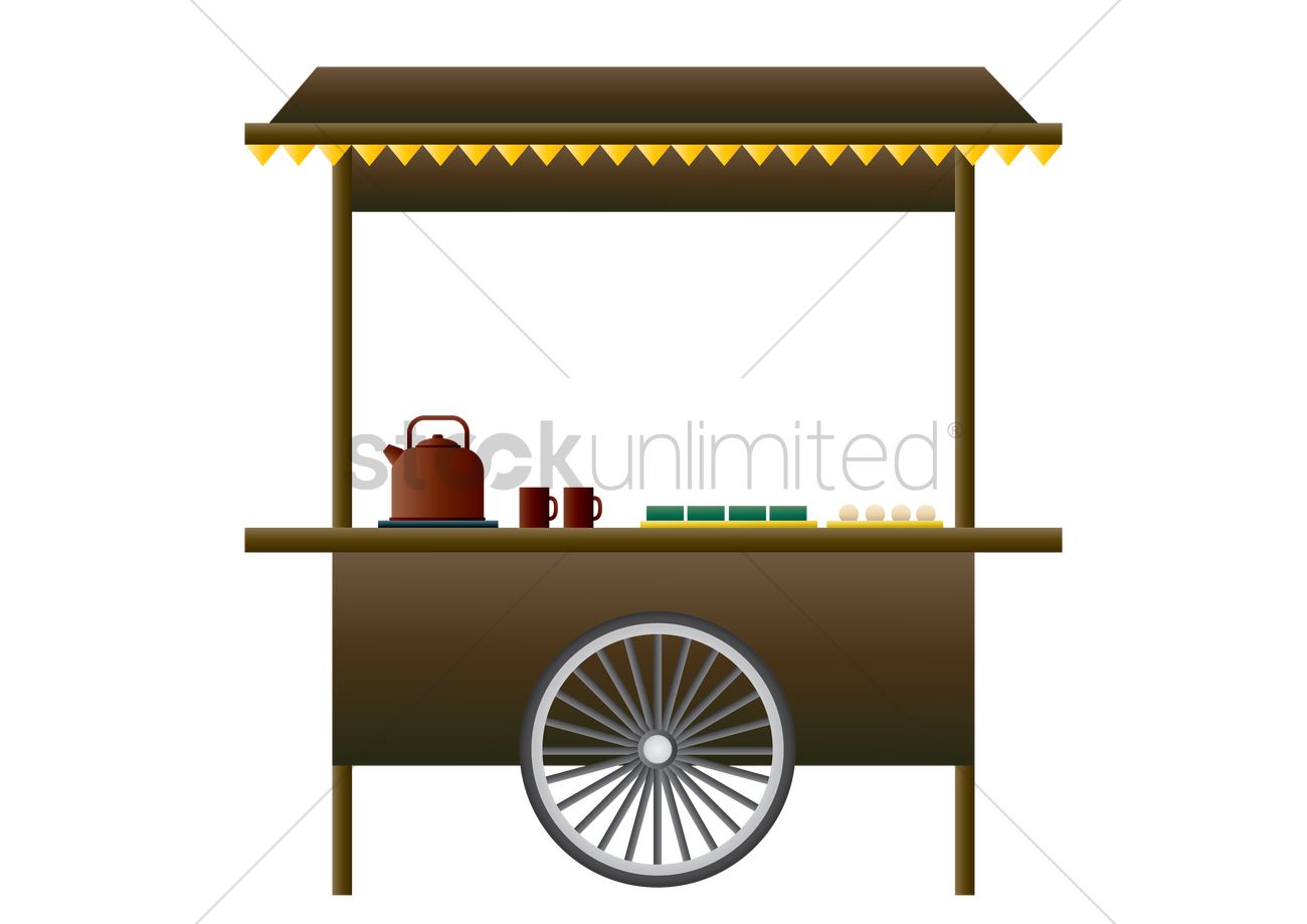 1300x919 Street Food Cart Vector Image