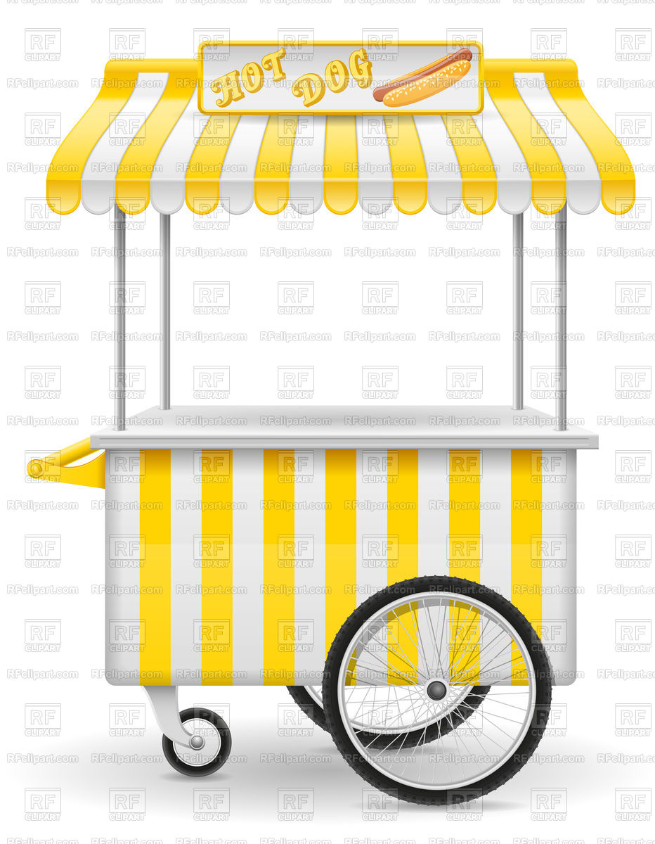 932x1200 Street Food Cart Isolated On White Background Vector Image