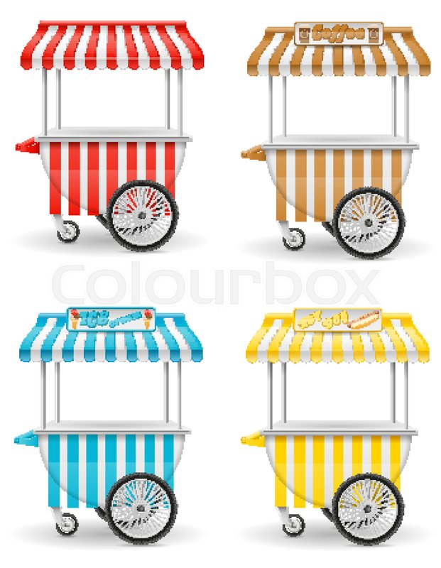 621x800 Street Food Cart Vector Illustration Stock Vector Colourbox