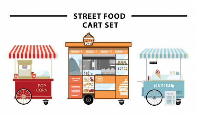 626x368 Street Food Cart Vector Set Vector Premium Download