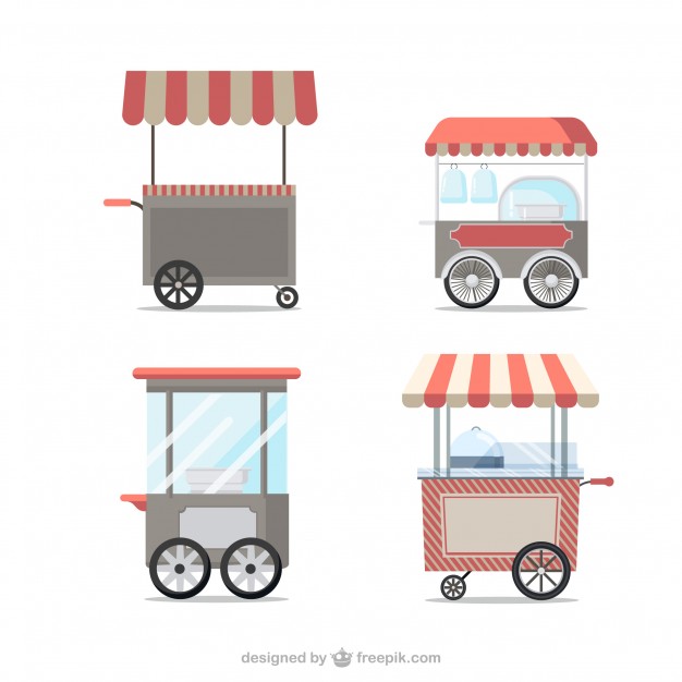 626x626 Vintage Food Carts Vector Free Download