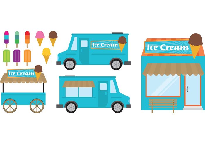 700x490 Food Cart And Ice Cream Shop Free Vectors Ui Download